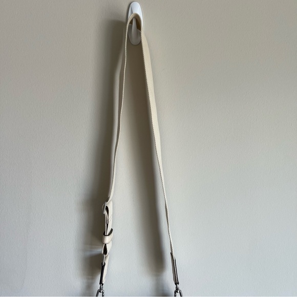 Tory Burch Women's Thea Mini Web Leather Shoulder Bag Purse in New Cream - Picture 6 of 14